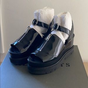 AllSaints Gino leather platform sandals